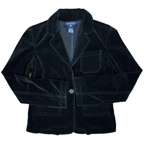 EUC Women's NAUTICA Velvet‎ Black Blazer STUNNING! | Size M - Picture 1 of 6